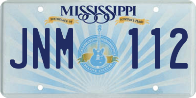 MS license plate JNM112