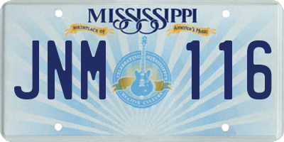 MS license plate JNM116