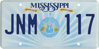 MS license plate JNM117