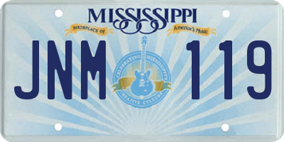 MS license plate JNM119