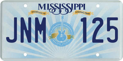 MS license plate JNM125