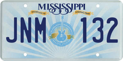 MS license plate JNM132