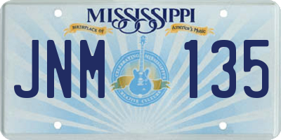 MS license plate JNM135