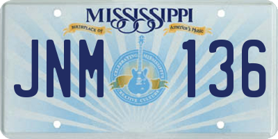 MS license plate JNM136
