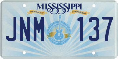 MS license plate JNM137