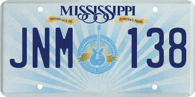 MS license plate JNM138