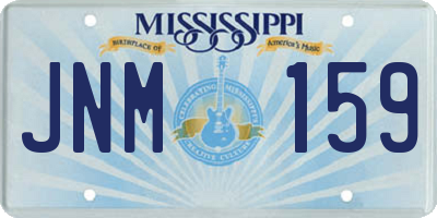 MS license plate JNM159