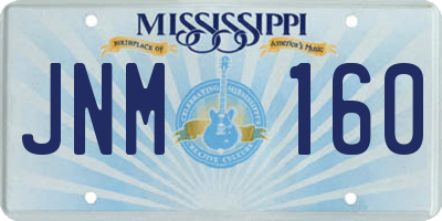 MS license plate JNM160