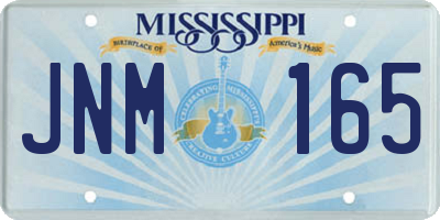 MS license plate JNM165
