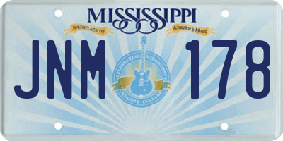 MS license plate JNM178