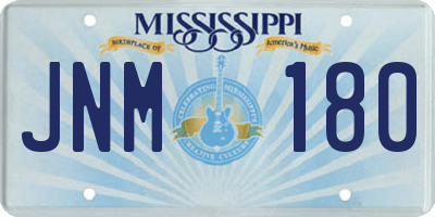 MS license plate JNM180