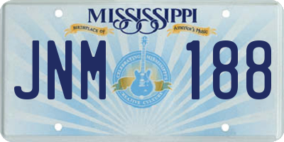 MS license plate JNM188