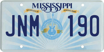 MS license plate JNM190