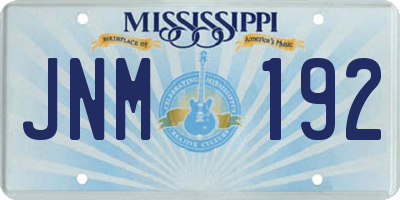 MS license plate JNM192
