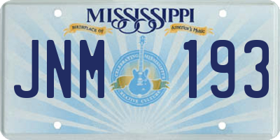 MS license plate JNM193