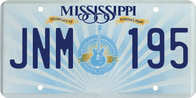 MS license plate JNM195