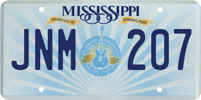 MS license plate JNM207