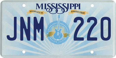 MS license plate JNM220