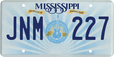 MS license plate JNM227
