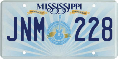 MS license plate JNM228