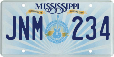 MS license plate JNM234