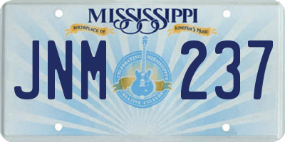 MS license plate JNM237