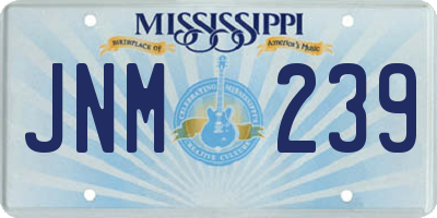 MS license plate JNM239