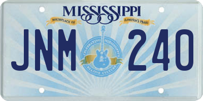 MS license plate JNM240