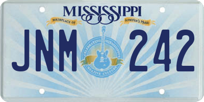 MS license plate JNM242
