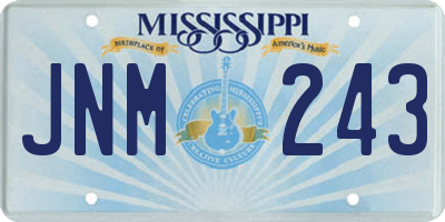 MS license plate JNM243