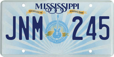 MS license plate JNM245