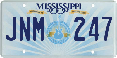 MS license plate JNM247