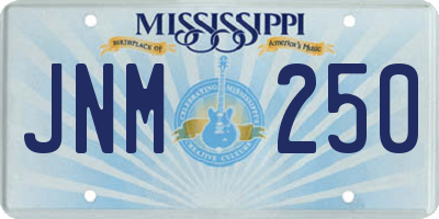 MS license plate JNM250