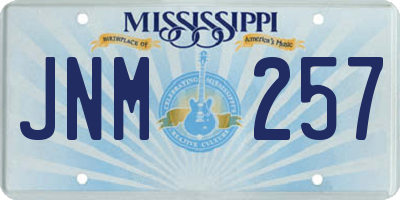 MS license plate JNM257