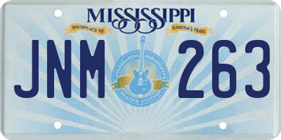 MS license plate JNM263