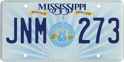 MS license plate JNM273