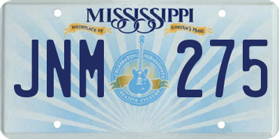 MS license plate JNM275