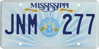 MS license plate JNM277