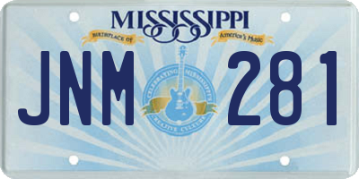 MS license plate JNM281