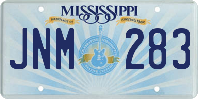 MS license plate JNM283