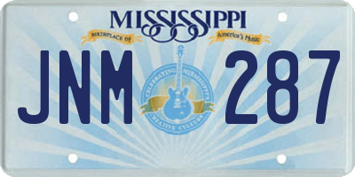 MS license plate JNM287
