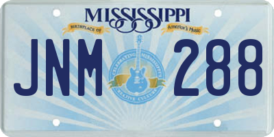 MS license plate JNM288