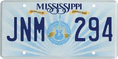 MS license plate JNM294