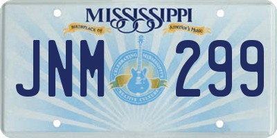 MS license plate JNM299
