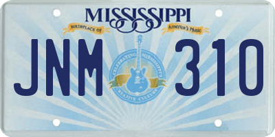 MS license plate JNM310
