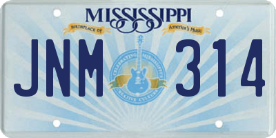MS license plate JNM314