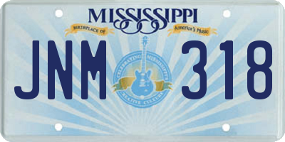 MS license plate JNM318