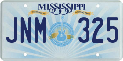 MS license plate JNM325
