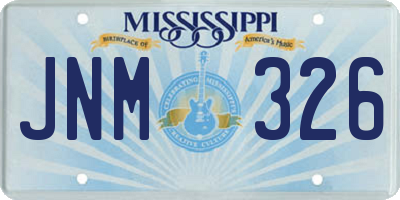 MS license plate JNM326