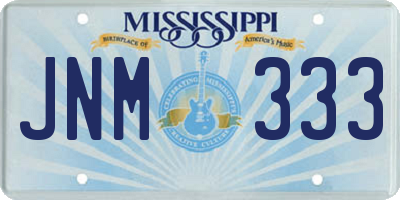 MS license plate JNM333